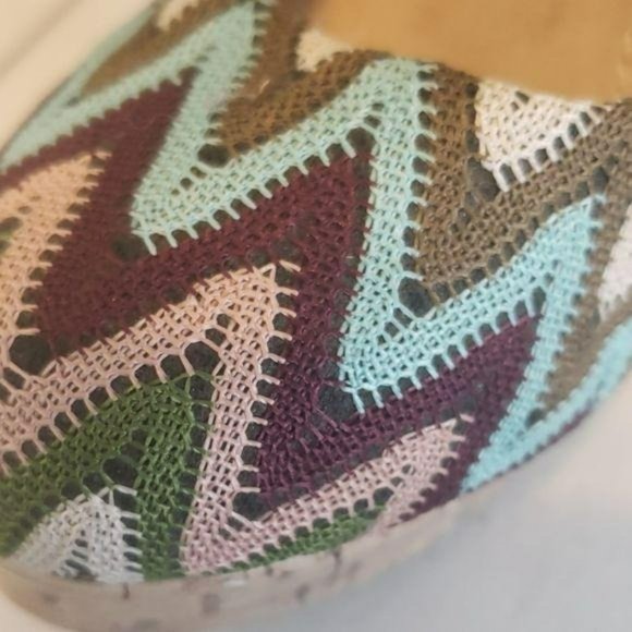 Diba Girls Chevron Print High Heel Cork Heels Size 6.5 Medium - Picture 3 of 8